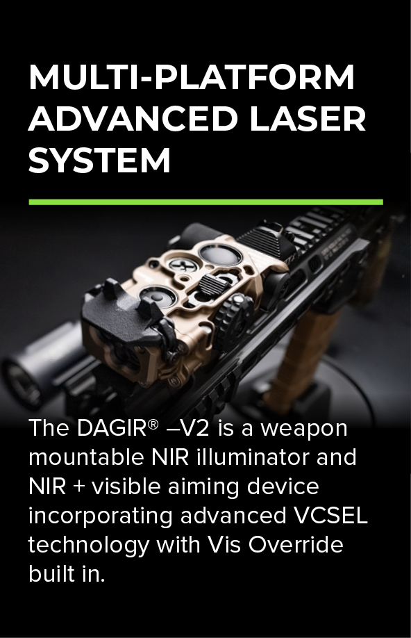 Weapon mountable NIR illuminator and NIR visible aiming device incorporating advanced VCSEL technology with VIS Override
